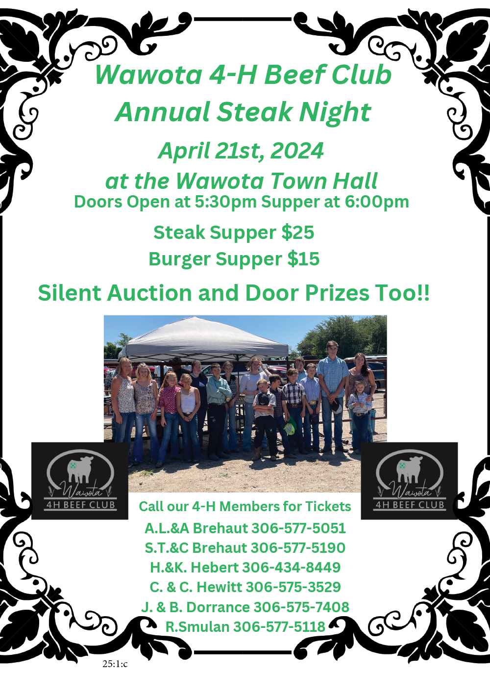 Wawota 4-H Beef Club Annual steak night